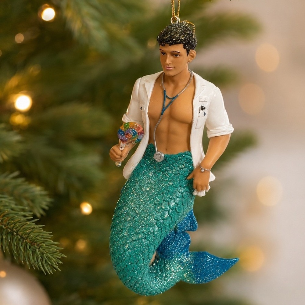 December Diamonds Doctor Turnencoff Merman Ornament 2010 MD Mermaid Retired Box